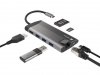 Natec Stacja dokująca Multiport Fowler Plus USB-C PD, 3x USB 3.0, HDMI 4K, RJ45, SD, micro SD